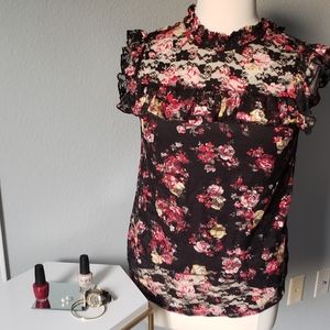 Lacey Black Floral Blouse